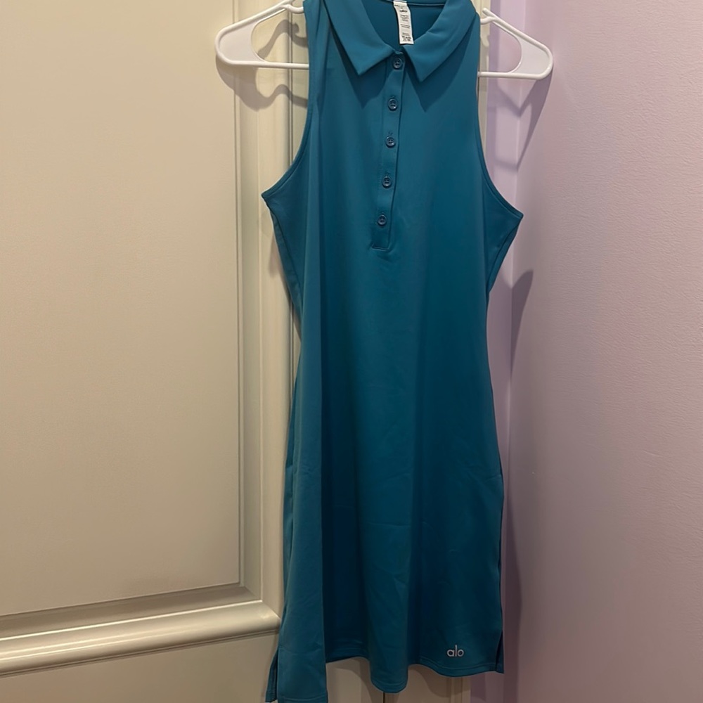 ALO Charmed Point Collar Sleeveless Tennis Dress